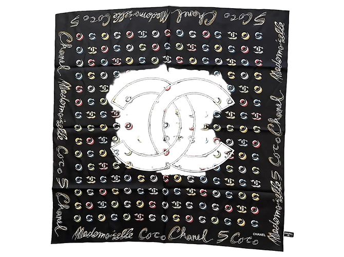 Mademoiselle Foulard Chanel CC Coco noir