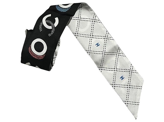 Chanel COCO schmaler Schal schwarz