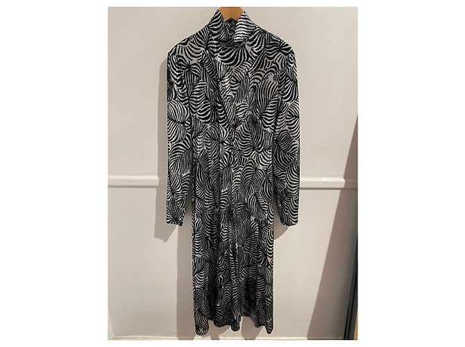 Paco Rabanne Zebra-Kleid T.46 Metallisch