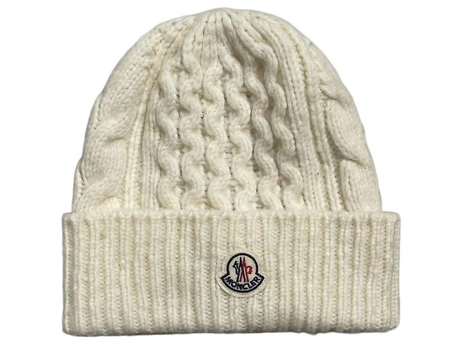 Moncler Beanie Ecru Wool