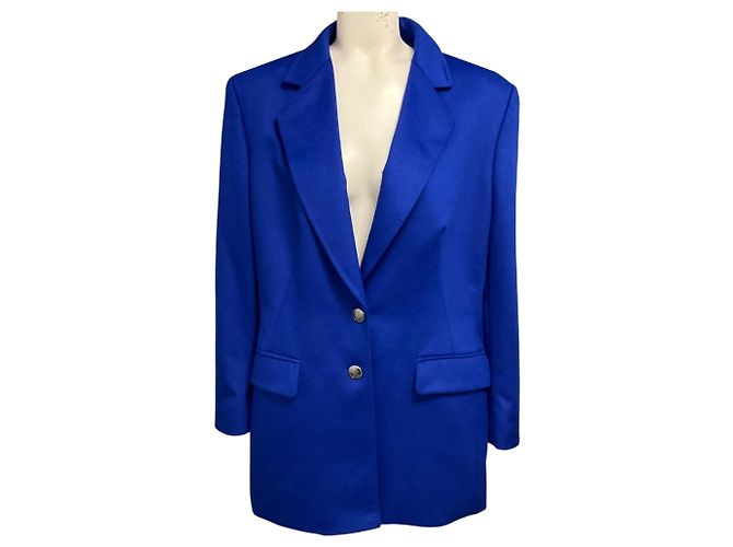Blazer Escada de angora azul cobalto de dos botones