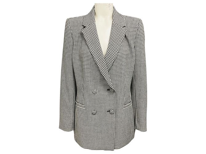 Autre Marque Alice + Olivia Black / White Gingham Check Double Breasted Blazer Multiple colors