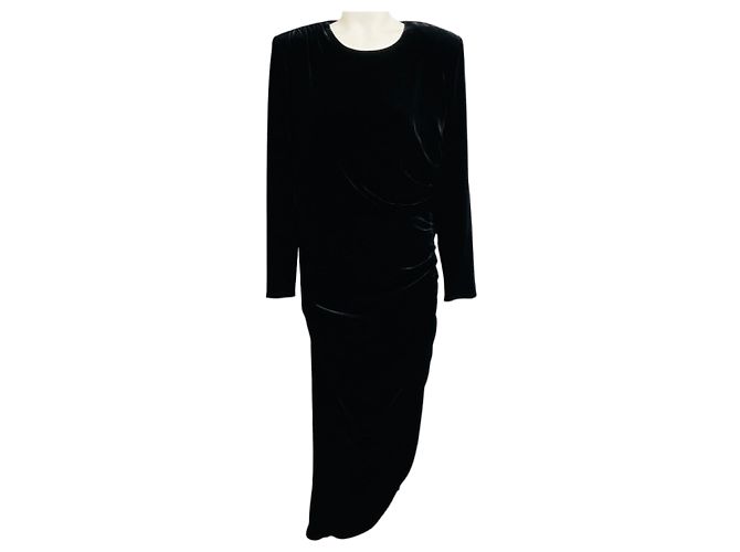 Veronica Beard Tristana Midi-Kleid aus Stretch-Samt in Schwarz