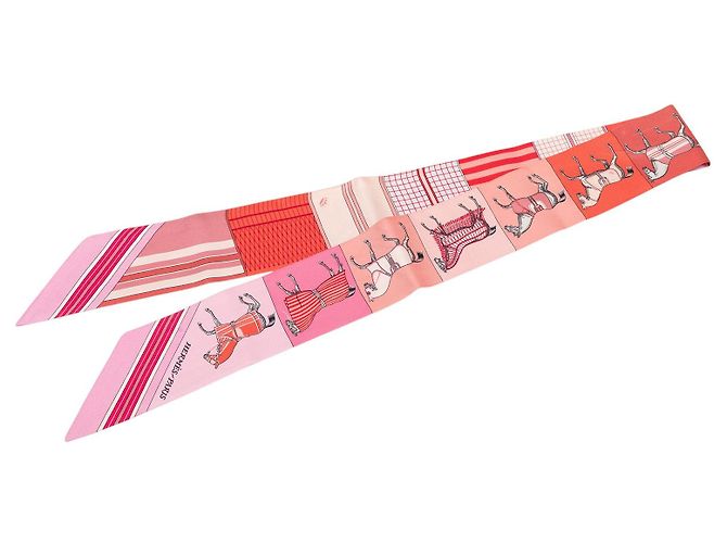 Twilly in seta Hermès Couvertures Nouvelles Rosa