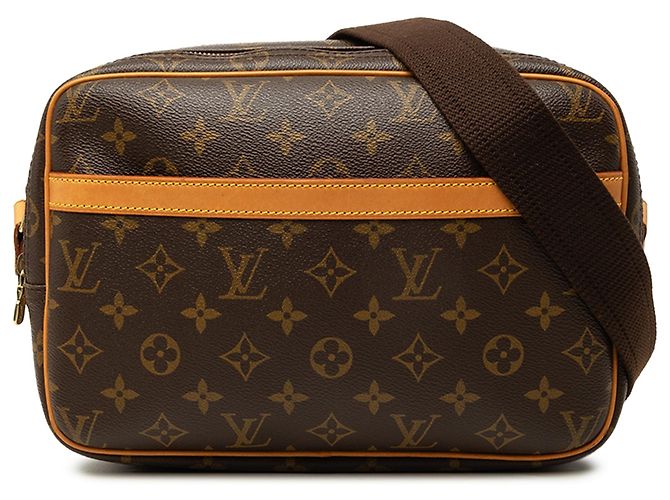 Borsa a tracolla Louis Vuitton Monogram Reporter PM Marrone