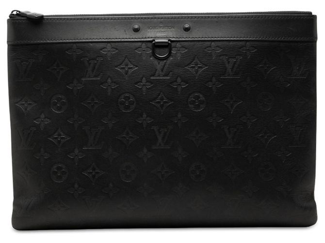 Louis Vuitton Monogram Shadow Discovery Pochette Clutch Tasche schwarz