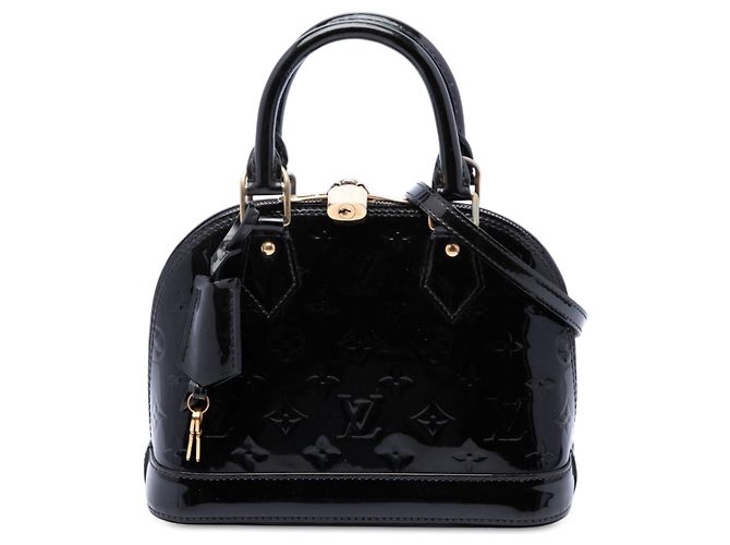 Borsa Satchel Louis Vuitton Monogram Vernis Alma BB Nera Nero