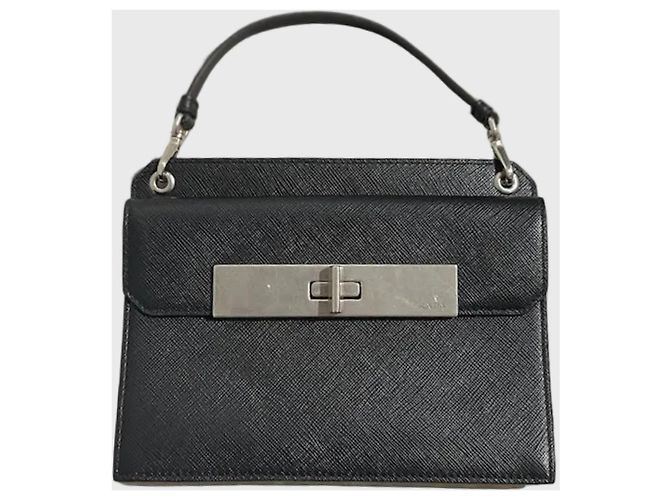 Prada Mini Handbag Black Grained Leather
