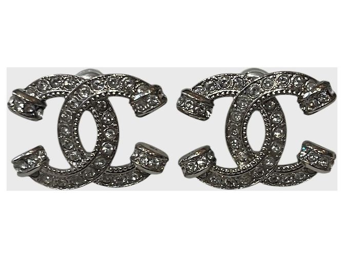 Orecchini Chanel CC argento