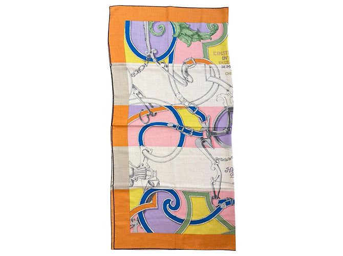 Châle Hermès L'Instruction du Roy 140 Multicolore