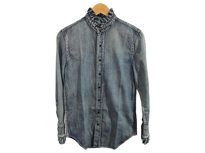Autre Marque Camisa Saint Laurent em jeans T.S Azul