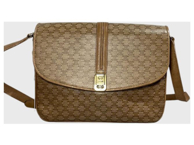 Triomphe Céline Bolso Celine Macadam beige