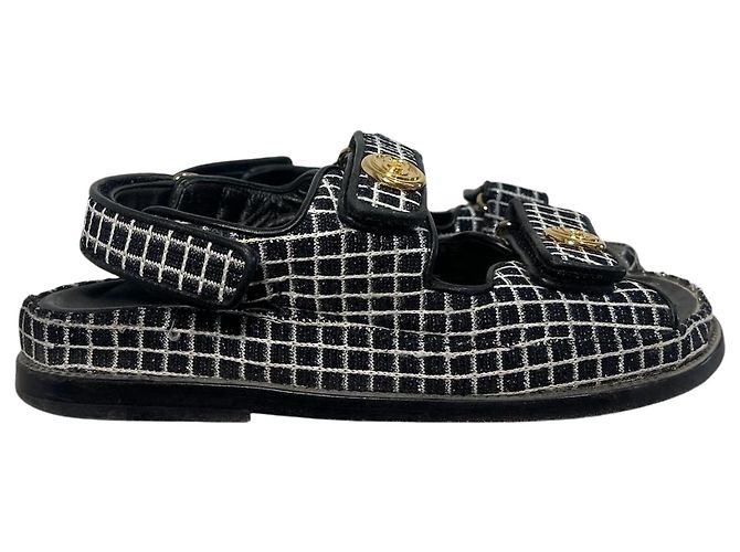 Sandalias Chanel Dad negras T.37 Negro