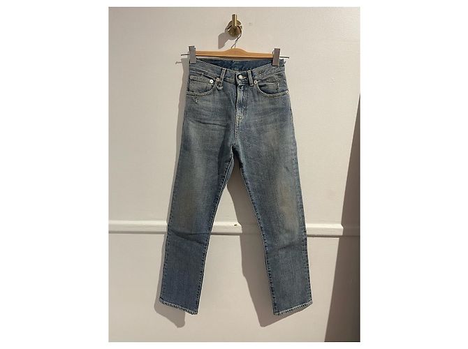 Vaqueros R13 Slim Fit Azul Lavado de Algodón Elástico Talla 25