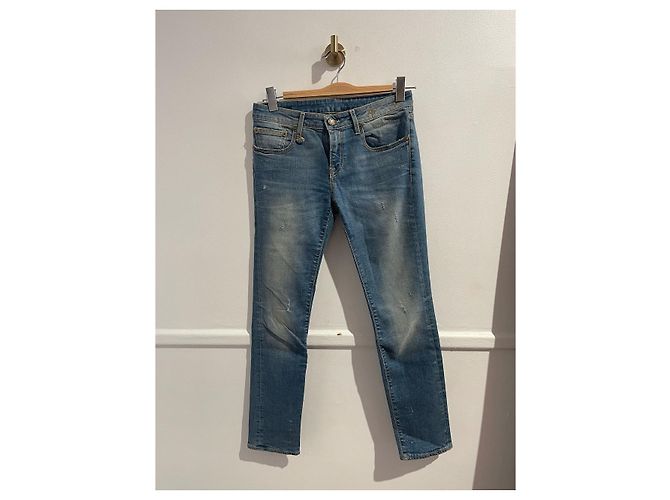 Jeans Slim R13 de algodón azul lavado Talla 27