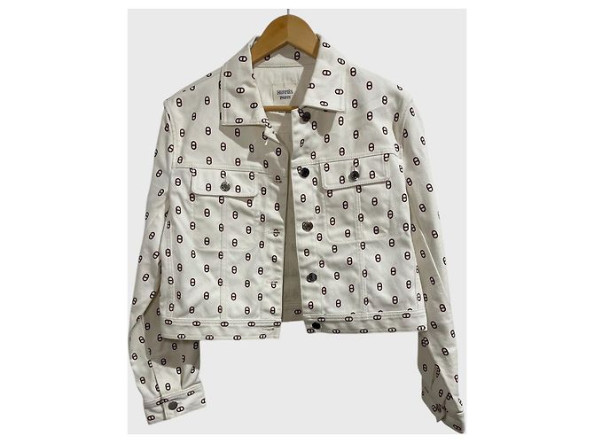 Chaqueta Hermès Chaine d'Ancre T.42 Blanco
