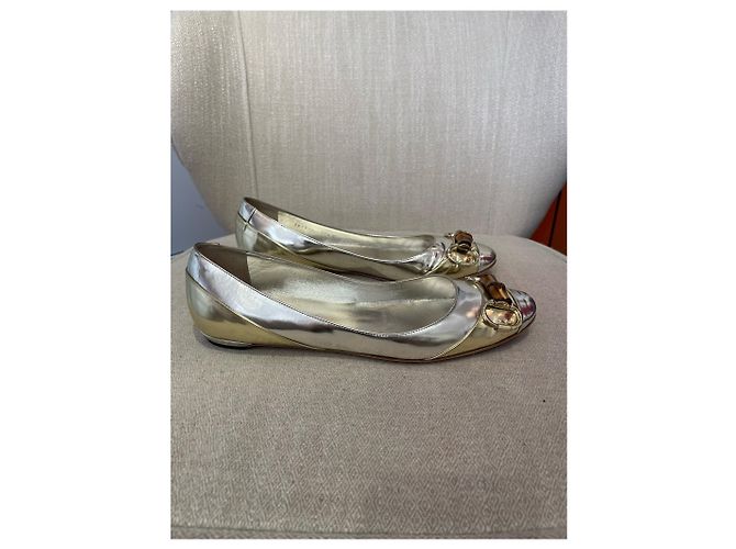 Bamboo Bailarinas Gucci plateadas T.39,5 Plata