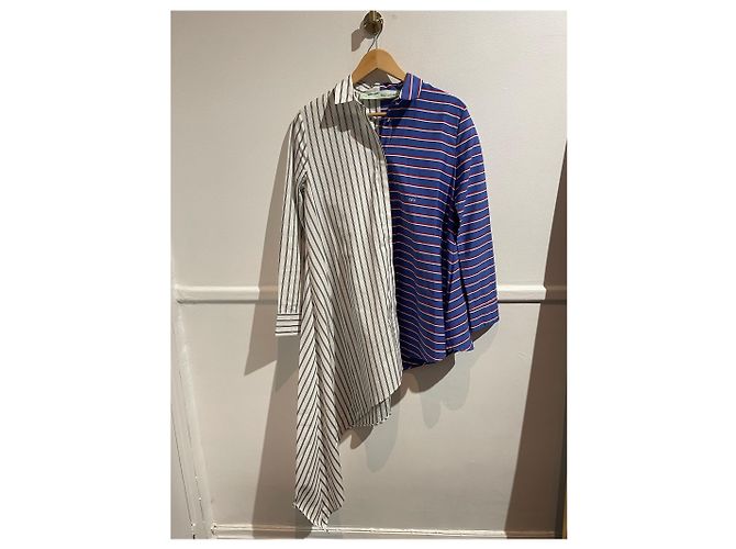 Off White gestreiftes Hemd T.36 Weiß