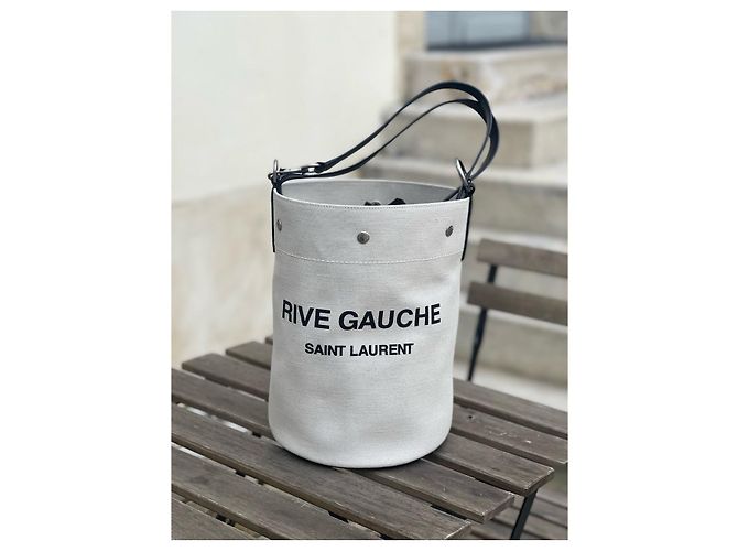 Autre Marque Borsa Saint Laurent Seau Rive Gauche Bianco