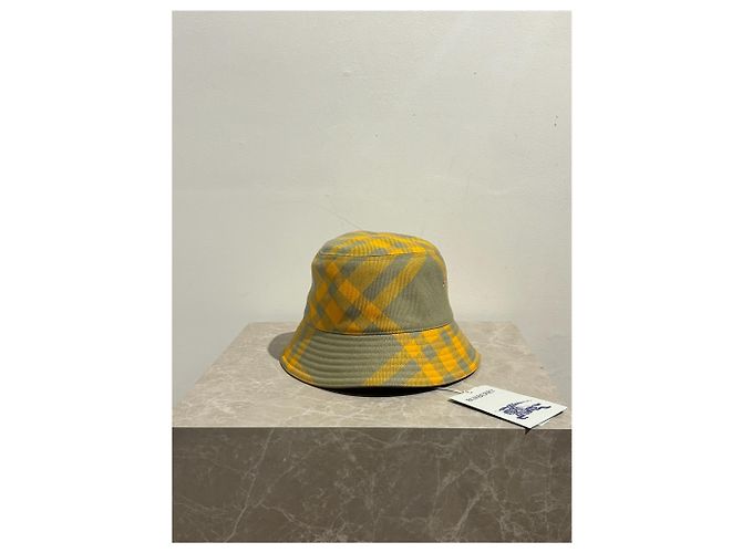 Burberry Bucket Hat Gelb Karo