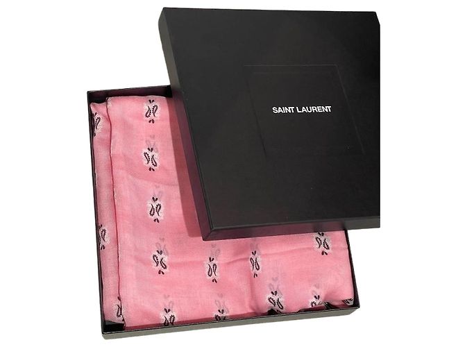 Autre Marque Echarpe Saint Laurent Rose