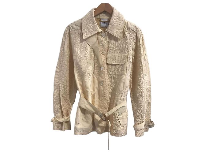 Moschino Steppjacke aus Seide Beige Größe 40