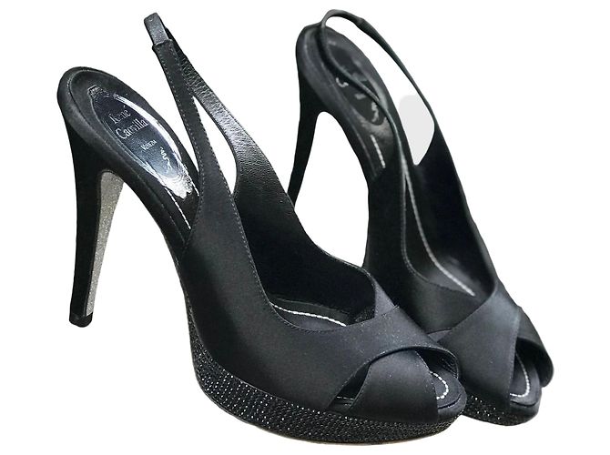 Sandalias Rene Caovilla negras T.37 Negro