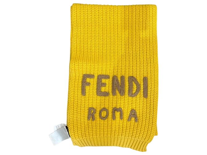 Fendi Roma Wollschal gelb