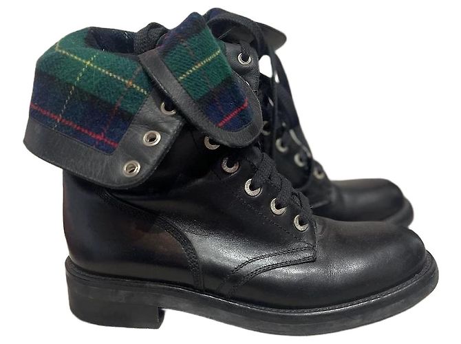 Botas Chanel pretas T.37,5 Preto