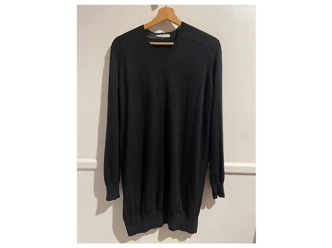 Céline Kaschmir Pullover schwarz V Ausschnitt Triumph Logo Gr S