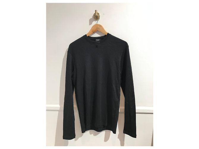 Pull Chanel Uniform en coton noir effet matelassé taille S