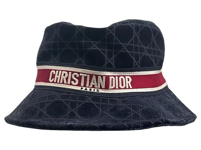Dior Bob Hat Navy Blue Velvet Size 58