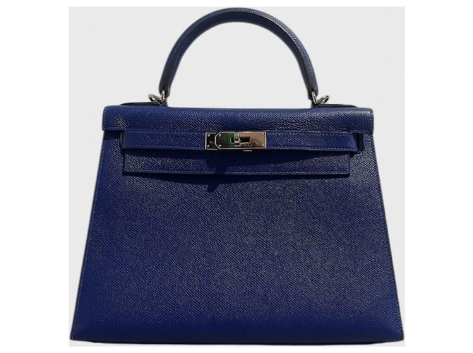 Bolsa Hermès Kelly 28 Bleu Azul