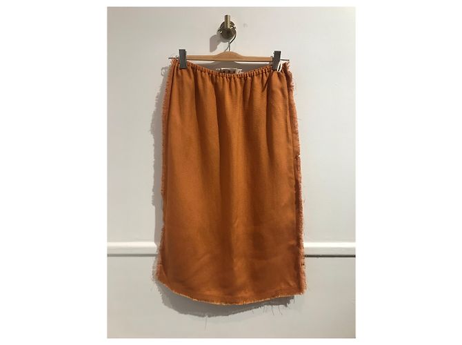 Marni Midi Rock aus ockerfarbener Viskose Orange