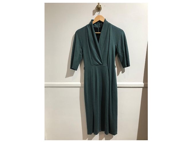 Gucci Midikleid aus dunkelgrüner Wolle