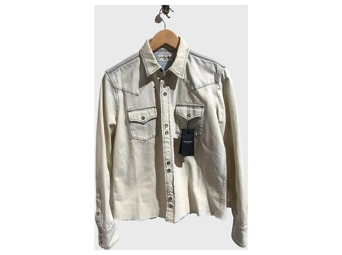 Autre Marque Camisa Saint Laurent T.L Blanco