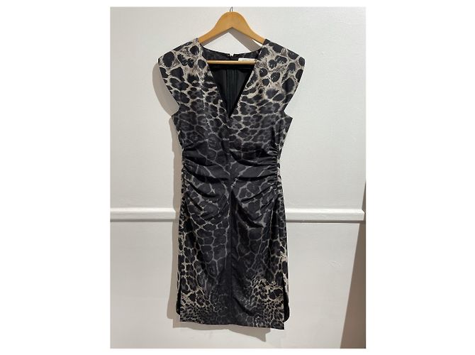 Autre Marque Yves Saint Laurent Kleid Leopard T.38 Grau