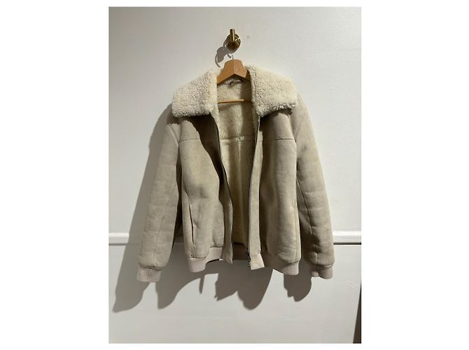 Casaco de pele com forro de lã Gerard Darel T.42 Bege