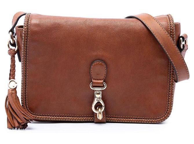 Bolsa Tiracolo Marrakech Gucci em couro de bezerro marrom