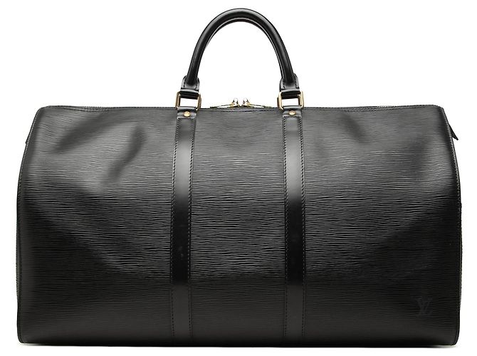 Mala de Viagem Louis Vuitton Epi Keepall 50 Preta Preto