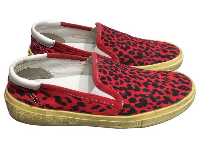 Autre Marque Baskets Saint Laurent leopard T.36 Red