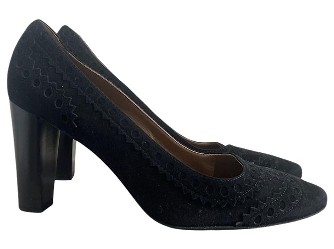 Escarpins Hermès noirs T.38,5