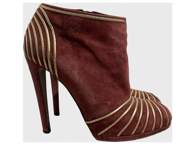 Botas Sergio Rossi bordeaux T.36,5 Burdeos