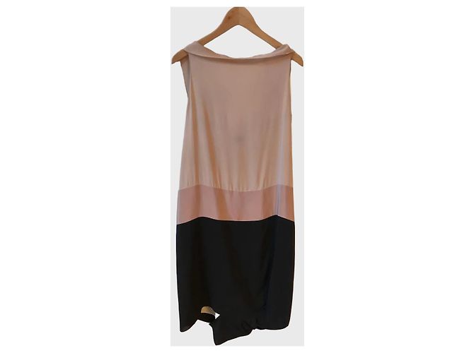 Abito Vionnet in seta beige e nero Taglia 38