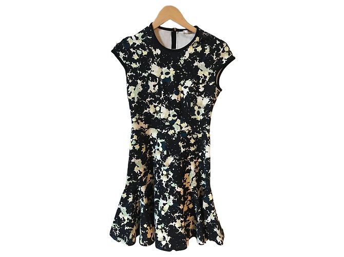 Vestido Erdem de algodão estampado preto