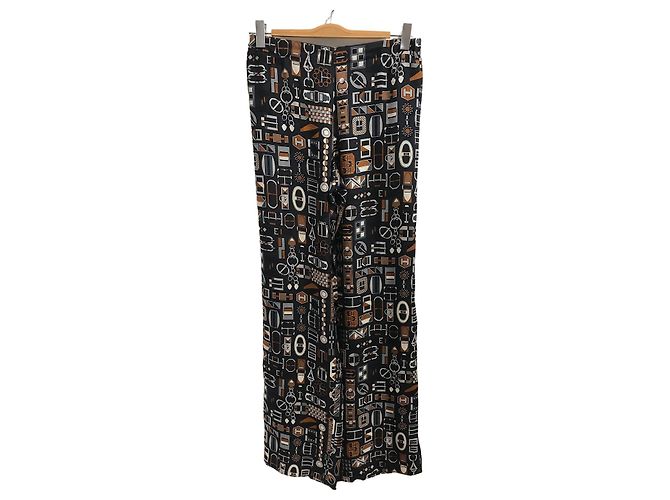 Hermès Calças Hermes pretas T.36 Preto