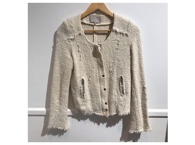 Iro Agnette Jacke aus cremefarbener Baumwolle Roh
