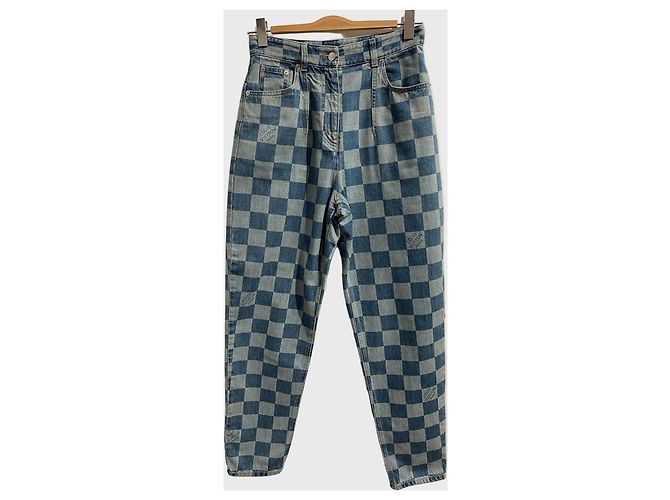 Jeans Louis Vuitton damier T.38 Azul
