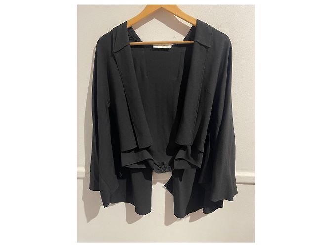 Top Chloé negro de viscosa estilo abrigo Talla 36