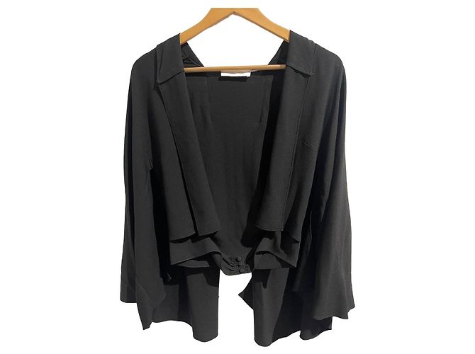 Chloé Black Viscose Coat Style Top Size 36